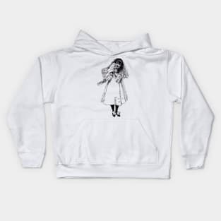 Girl With Cat Kids Hoodie